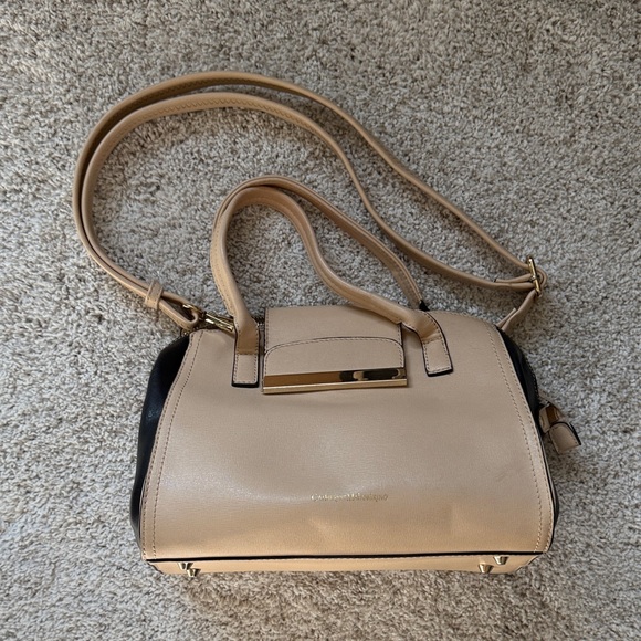Catherine Maladrino Beige and Black Over the Shoulder Handbag - Picture 1 of 6